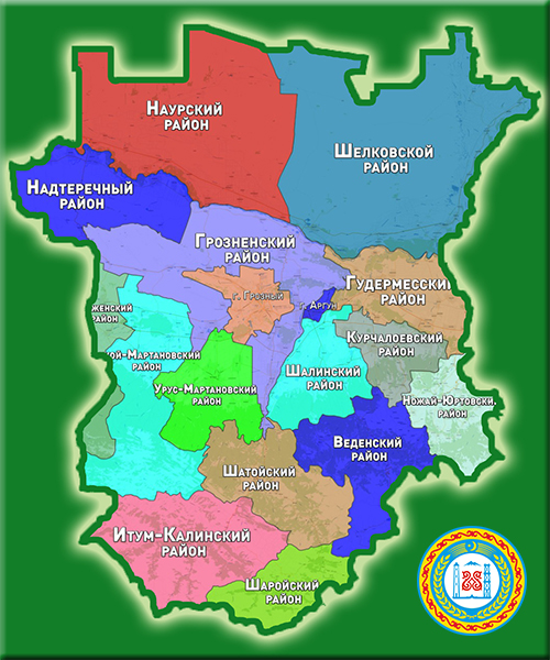Административная карта Чеченской Республики